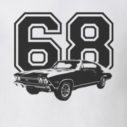 1968 CHEVELLE Side Black Graphi Year T Shirt