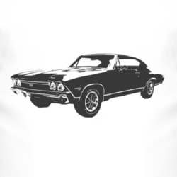 1968 CHEVELLE Side Black Graphic T Shirt
