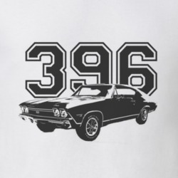 1968 CHEVELLE Side Black Graphic Engine Size T Shirt