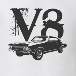 1968 CHEVELLE Side Black Graphic V8 T Shirt