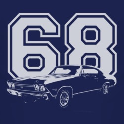 1968 CHEVELLE Side White Graphic Year T Shirt