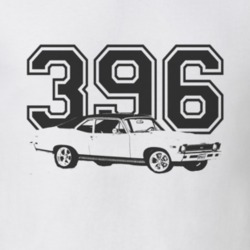 1968 CHEVY NOVA Side Black Graphic Engine Size T Shirt