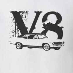 1968 CHEVY NOVA Side Black Graphic V8 T Shirt