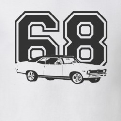 1968 CHEVY NOVA Side Black Graphic Year T Shirt