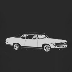 1968 CHEVY NOVA Side White Graphic T Shirt