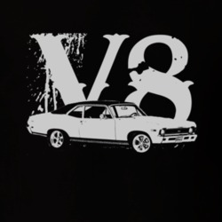 1968 CHEVY NOVA Side White Graphic V8 T Shirt