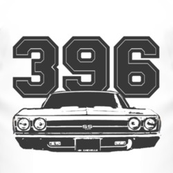 1969 CHEVELLE Grill Black Graphic Engine Size T Shirt