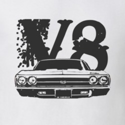 1969 CHEVELLE Grill Black Graphic V8 T Shirt