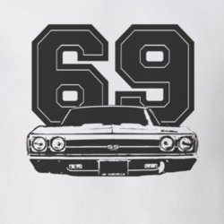 1969 CHEVELLE Grill Black Graphic Year T Shirt