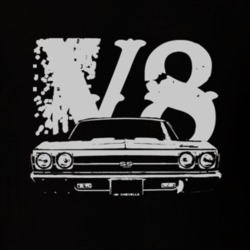 1969 CHEVELLE Grill White Graphic V8 T Shirt