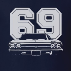 1969 CHEVELLE Grill White Graphic Year T Shirt