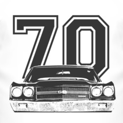 1970 CHEVELLE Grill Black Graphic Year T Shirt