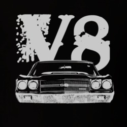 1970 CHEVELLE Grill White Graphic V8 T Shirt