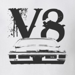 1970 CHEVELLE Rear Black Graphic V8 T Shirt