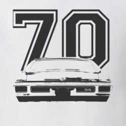 1970 CHEVELLE Rear Black Graphic Year T Shirt