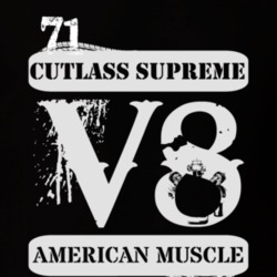 1971 Cutlass Supreme V8 American Muscle Black T Shirt
