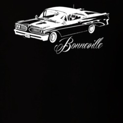1959 Bonneville Side View With Model Name Dark T Shirt