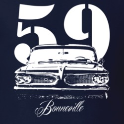1959 Bonneville Grill With Year and Model Navy T Shirt
