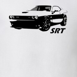 2015 Challenger SRT Side View With Model White Shirt