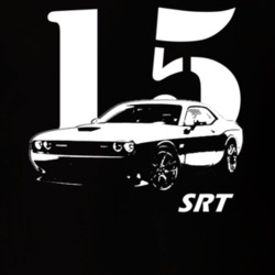 2015 Challenger SRT Side View With Year and Model Dark T Shirt