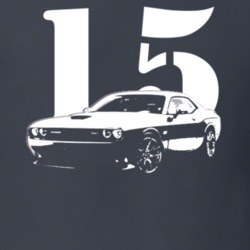 2015 Challenger SRT Side View With Year Dark T Shirt