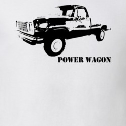 1976 Power Wagon Side View With Model Light Color Shirt