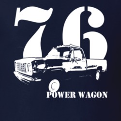 1976 Power Wagon With Year and Model Dark T Shirt