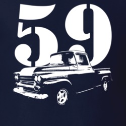 1959 Apache Side View With Year Navy T Shirt