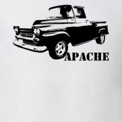 1959 Apache Side View With Model Light Color T Shirt