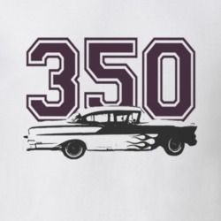 1958 CHEVY BISCAYNE Side Black Graphic Engine Size T Shirt