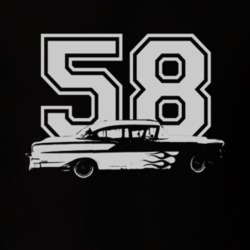 1958 CHEVY BISCAYNE Side White Graphic Year T Shirt