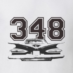 1959 CHEVY BEL AIR Rear Black Graphic Engine Size T Shirt