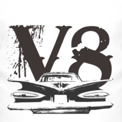 1959 CHEVY BEL AIR Rear Black Graphic V8 T Shirt