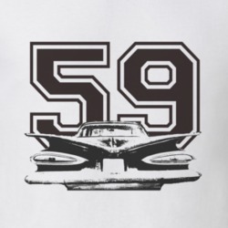 1959 CHEVY BEL AIR Rear Black Graphic Year T Shirt