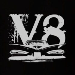 1959 CHEVY BEL AIR Rear White Graphic V8 T Shirt