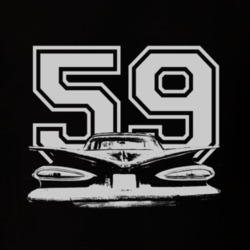 1959 CHEVY BEL AIR Rear White Graphic Year T Shirt