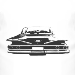 1960 CHEVY BEL AIR Rear Black Graphic T Shirt