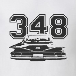 1960 CHEVY BEL AIR Rear Black Graphic Engine Size T Shirt