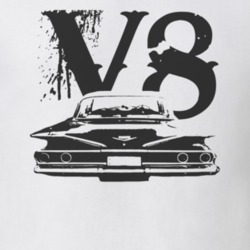 1960 CHEVY BEL AIR Rear Black Graphic V8 T Shirt