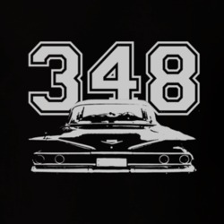 1960 CHEVY BEL AIR Rear White Graphic Engine Size T Shirt