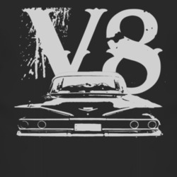 1960 CHEVY BEL AIR Rear White Graphic_V8 T Shirt