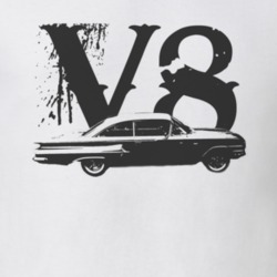 1960CHEVY BEL AIR Side Black Graphic V8 T Shirt