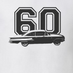 1960 CHEVY BEL AIR Side Black Graphic Year T Shirt