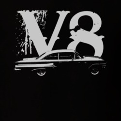 1960 CHEVY BEL AIR Side White Graphic V8 T Shirt