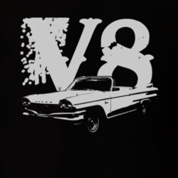 1960 DODGE POLARA Side White Graphic V8 T Shirt