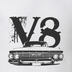 1961 CHEVY BEL AIR Grill Black Graphic V8 T Shirt