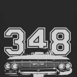 1961_CHEVY BEL AIR Grill White Graphic Engine Size T Shirt
