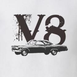 1962 CHEVY BEL AIR Side Black Graphic V8 T Shirt