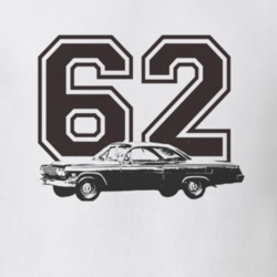 1962 CHEVY BEL AIR Side Black Graphic Year T Shirt