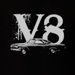 1962 CHEVY BEL AIR Side White Graphic V8 T Shirt